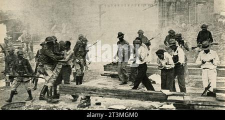 Die Polizei beschuldigt die Veteranen der Bonus Army, die gegen die Arbeitslosigkeit protestierten, Washington, DC, USA 1932 Stockfoto