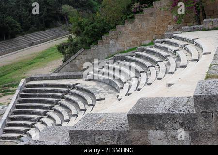 Akropolis von Rhodos, Marmor Odeon als Theater für 800 Zuschauer Stockfoto