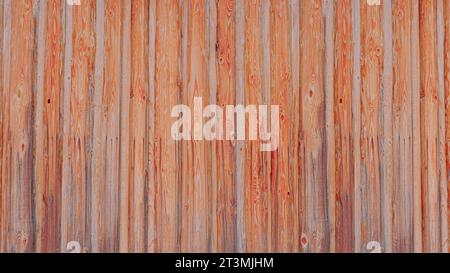 Holzplatte mit Leisten, Textur und Hintergrund. 3D-Rendering Stockfoto