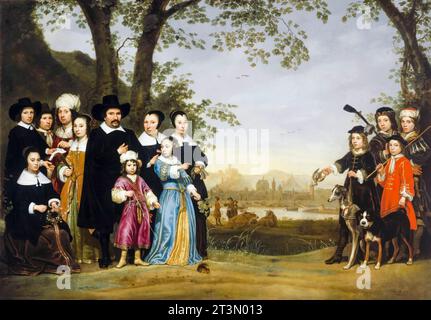 Aelbert Cuyp, Porträt der Familie Sam, Ölgemälde auf Leinwand, um 1653 Stockfoto