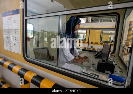 Oktober 2023, Chittagong, Potenga, Bangladesch Karnaphuli Tunnel, offiziell bekannt als Bangabandhu Sheikh Mujibur Rahman Tunnel. Stockfoto