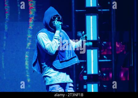 Mailand, Italien. Oktober 2023. Jeremih tritt live während der Final Lap Tour im Mediolanum Forum Assago am 22. Oktober 2023 in Mailand auf (Foto: Alessandro Bremec/NurPhoto) Credit: NurPhoto SRL/Alamy Live News Stockfoto