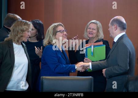 OLAF Scholz, Nancy Faeser, Kabinettssitzung DEU, Deutschland, Berlin ...