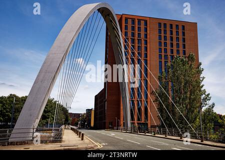 Hulme-Bogen-Brücke Stockfoto