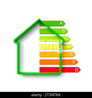 Hauskonzept und Energiebänder. 3D-Rendering Stockfoto