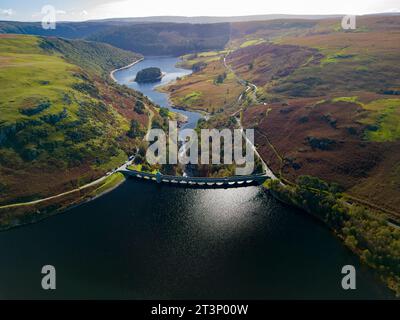 Aus der Vogelperspektive des Elan Valley Stockfoto