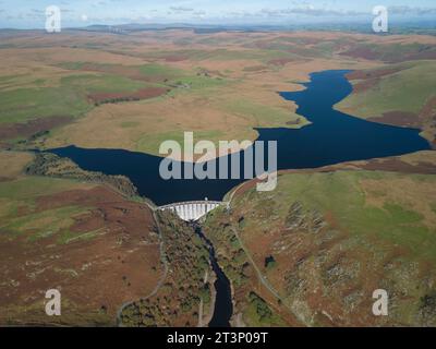 Aus der Vogelperspektive des Elan Valley Stockfoto