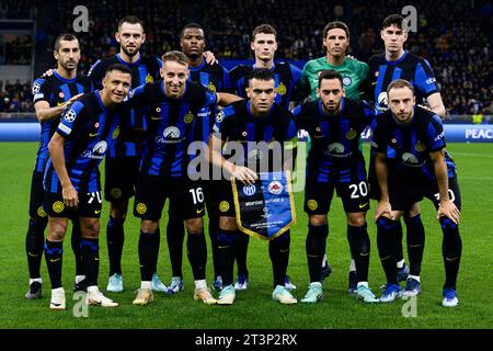 Spieler des FC Internazionale posieren für ein Mannschaftsfoto vor dem UEFA Champions League-Spiel zwischen dem FC Internazionale und dem RB Salzburg. Stockfoto