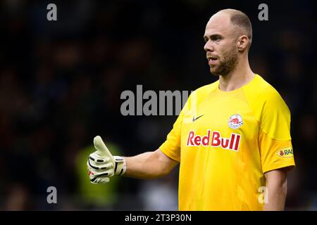 Alexander Schlager vom RB Salzburg Gesten beim UEFA Champions League-Spiel zwischen dem FC Internazionale und dem RB Salzburg. Stockfoto