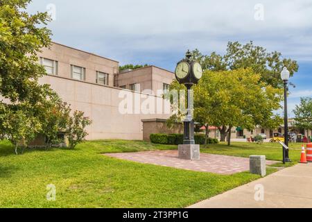Austin Steam Train Association Hill County Flyer halten in Burnet, Texas - für Mittagessen, Shopping und Unterhaltung. Stockfoto