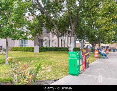 Austin Steam Train Association Hill County Flyer halten in Burnet, Texas - für Mittagessen, Shopping und Unterhaltung. Stockfoto