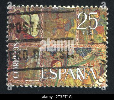 SPANIEN - CIRCA 1980: Stempel gedruckt von Spanien, zeigt die Schöpfung, um 1980 Stockfoto