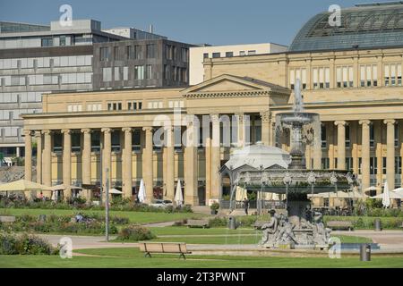 Schloßplatzspringbrunnen, Königsbau, Schloßplatz, Stuttgart, Baden-Württemberg, Deutschland Stockfoto