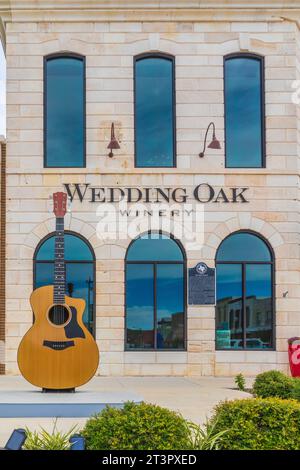 Austin Steam Train Association Hill County Flyer halten in Burnet, Texas - für Mittagessen, Shopping und Unterhaltung. Stockfoto