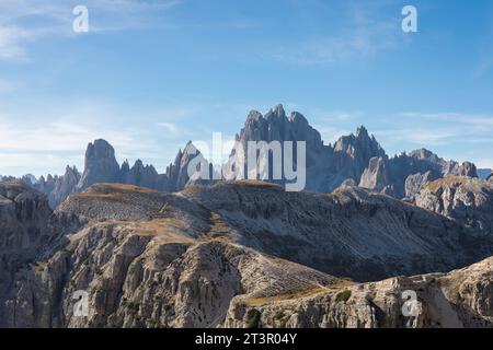 Berggruppe Cadini di Misurina, Dolomiten, Venetien, Italien Stockfoto