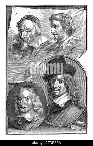 Porträts von Frans Hals, Wenzel Coebergher, Lucas van Uden und Wybrand de Geest, Jacob Houbraken, 1718 Stockfoto