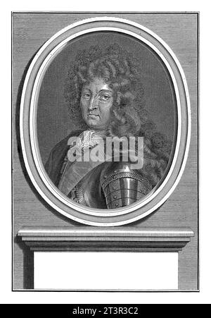 Porträt von Ludwig XIV., König von Frankreich, Bernard Picart, 1728, Vintage-Gravur. Stockfoto