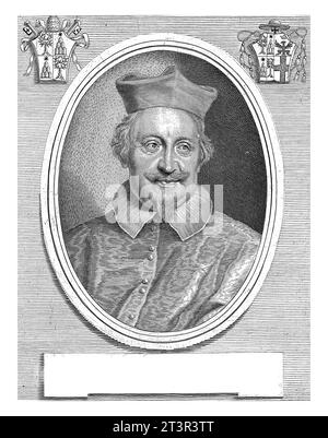 Porträt von Kardinal Celio Piccolomini, Albertus Clouwet, nach Giovanni Battista Gaulli, nach 1681 Porträt im ovalen Rahmen von Kardinal Celio Piccolom Stockfoto