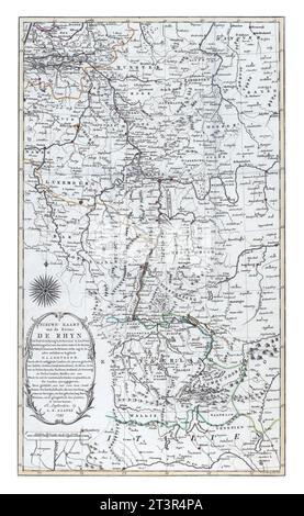 Karte des Rheingebietes von der Schweiz nach Holland, 1797, Cornelis van Baarsel, 1797 Stockfoto