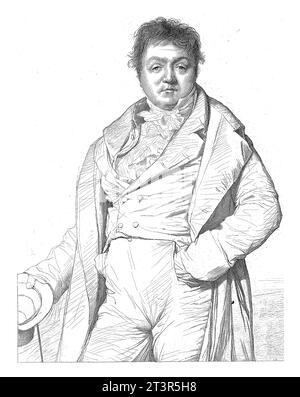 Porträt von Charles Thevenin, Edouard Taurel, nach Jean Auguste Dominique Ingres, 1885, Vintage graviert. Stockfoto
