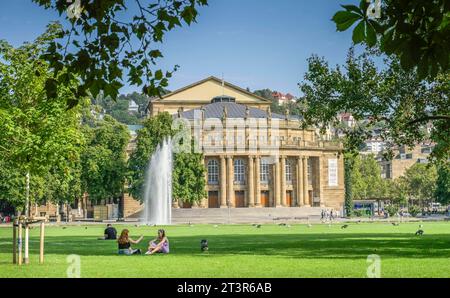 Oberer Schloßgarten, Staatsoper, Stuttgart, Baden-Württemberg, Deutschland *** Oberer Schlossgarten, Staatsoper, Stuttgart, Baden Württemberg, Deutschland Credit: Imago/Alamy Live News Stockfoto