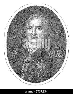 Porträt von Ludwig XVIII., König von Frankreich, Luigi Cunego, 1760 - 1823, Vintage-Gravur. Stockfoto