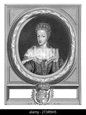 Porträt von Königin Maria Anna von Spanien, Pieter van Gunst, 1659–1700 Maria Anna, Königin von Spanien und Prinzessin von Neuburg. Ehefrau von Karl II. Von Spanien. Stockfoto