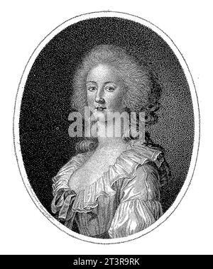 Porträt von Marie-Therese Louise de Savoye-Carignano in Oval, Jean Baptiste Verite, nach Elisabeth Vigee-Le Brun, um 1788 - um 1805. Stockfoto