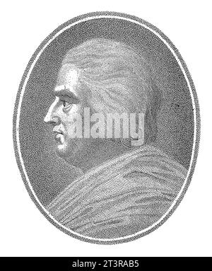 Porträt von John Moore, Christian Forssell, 1803 Porträt-Büste im Oval des Arztes und Schriftstellers John Moore und Profil links. Stockfoto