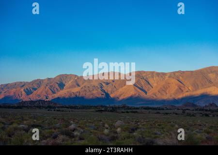Blick auf das Owens Valley im Inyo County, Kalifornien. Stockfoto