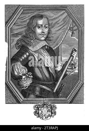 Porträt von Richard Cromwell, Philibert Bouttats (I), nach ca. 1664 - vor 1734 Porträt von Richard Cromwell, dem dritten Sohn von Oliver Cromwell und Stockfoto