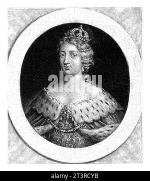 Porträt von Königin Maria Anna von Spanien, Jacob Gole, 1682–1724 Maria Anna, Königin von Spanien und Prinzessin von Neuburg. Ehefrau von Karl II. Von Spanien. Sie wir Stockfoto