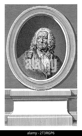 Portret van Alexis Piron, Francois Robert Ingouf, nach Augustin de Saint-Aubin, 1778 - 1787, Vintage-Gravur. Stockfoto