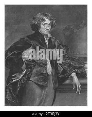 Selbstporträt von Anthony van Dyck, Jan van der Bruggen, nach Anthony van Dyck, 1682 Selbstporträt des flämischen Malers Anthony van Dyck. Stockfoto