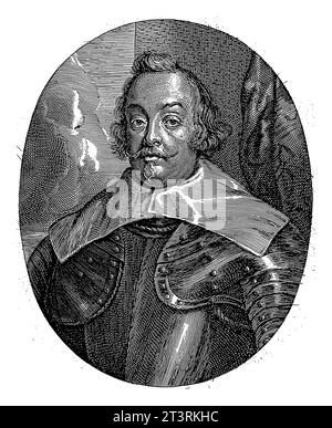 Porträt von Francisco de Moncada, Marquis von Aytona, Pieter de Jode (II), nach Anthony van Dyck, 1628 - 1670 Büstenporträt von Francisco de Moncada, i Stockfoto