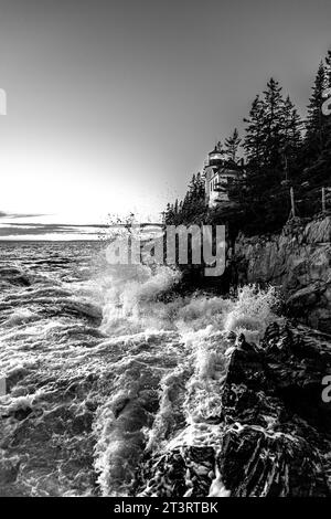 Bass Harbor Head Lighthouse im Acadia-Nationalpark Maine Stockfoto