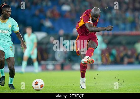Rom, Italien. Oktober 2023. Romelu Lukaku von AS Roma während des Gruppenspiels der UEFA Europa League zwischen AS Roma und Slavia Praha am 26. Oktober 2023 im Stadio Olimpico in Rom. Quelle: Giuseppe Maffia/Alamy Live News Stockfoto