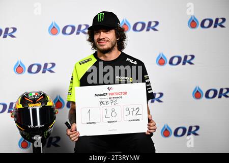 Thailand, 26. Oktober 2023, Pressekonferenz vor ODER Grand Prix von Thailand der MotoGP auf dem Chang International Circuit. 26. Oktober 2023 im Bild: Marco Bezzecchi Rueda de prensa previa al Gran Premio de MotoGP de Thailandia en el Circuito Internacional de Chang. 26 de Octubre de 2023 POOL/MotoGP.com/Cordon Pressebilder sind nur für redaktionelle Zwecke bestimmt. Obligatorischer Vermerk: © MotoGP.com Credit: CORDON PRESS/Alamy Live News Stockfoto