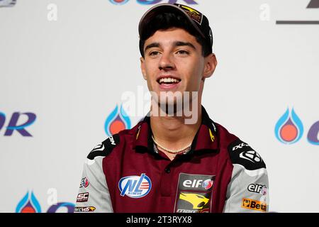 Thailand, 26. Oktober 2023, Pressekonferenz vor ODER Grand Prix von Thailand der MotoGP auf dem Chang International Circuit. 26. Oktober 2023 im Bild: TONY ARBOLINO Rueda de prensa previa al Gran Premio de MotoGP de Thailandia en el Circuito Internacional de Chang. 26 de Octubre de 2023 POOL/MotoGP.com/Cordon Pressebilder sind nur für redaktionelle Zwecke bestimmt. Obligatorischer Vermerk: © MotoGP.com Credit: CORDON PRESS/Alamy Live News Stockfoto