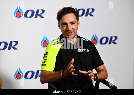 Thailand, 26. Oktober 2023, Pressekonferenz vor ODER Grand Prix von Thailand der MotoGP auf dem Chang International Circuit. 26. Oktober 2023 im Bild: PABLO NIETO Rueda de prensa previa al Gran Premio de MotoGP de Thailandia en el Circuito Internacional de Chang. 26 de Octubre de 2023 POOL/MotoGP.com/Cordon Pressebilder sind nur für redaktionelle Zwecke bestimmt. Obligatorischer Vermerk: © MotoGP.com Credit: CORDON PRESS/Alamy Live News Stockfoto