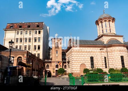 Bukarest, Rumänien. September 2023. Die Alte Hofkirche, ein seltenes Beispiel der alten walachischen Kirchenarchitektur byzantinischen Ursprungs, Bukarest Altstadt. (Foto: John Wreford/SOPA Images/SIPA USA) Credit: SIPA USA/Alamy Live News Stockfoto