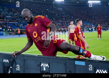 Rom, Italien. Oktober 2023. Romelu Lukaku von AS Roma während des Gruppenspiels der UEFA Europa League zwischen AS Roma und Slavia Praha am 26. Oktober 2023 im Stadio Olimpico in Rom. Quelle: Giuseppe Maffia/Alamy Live News Stockfoto