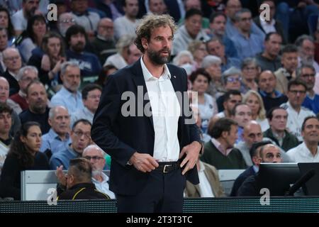 Roger - Grimau vom FC Barcelona in Aktion während des regulären Spiels der Turkish Airlines EuroLeague in der fünften Runde zwischen Real Madrid und FC Barcelona in Wi Stockfoto