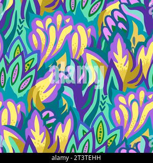 Farbenfrohes Vektormuster mit abstrakten organischen Formen. Lebendiger moderner Hintergrund für Textil und Design Stock Vektor