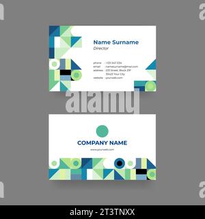 Vorlage für persönliche Visitenkarten. Modernes Design mit farbenfroher geometrischer Form. Drucken Sie die Designvorlage. Stock Vektor