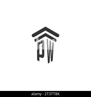 PW Initial für Logo-Designvorlage für Anwaltskanzlei Stock Vektor