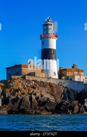 East Maidens Lighthouse, Larne, County Antrim, Nordirland, Vereinigtes Königreich Stockfoto