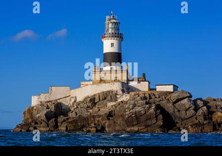 East Maidens Lighthouse, Larne, County Antrim, Nordirland, Vereinigtes Königreich Stockfoto