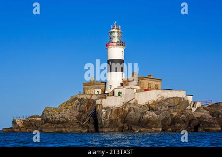 East Maidens Lighthouse, Larne, County Antrim, Nordirland, Vereinigtes Königreich Stockfoto