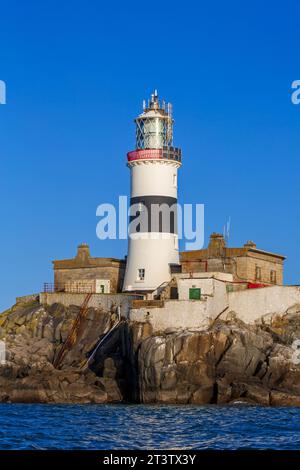 East Maidens Lighthouse, Larne, County Antrim, Nordirland, Vereinigtes Königreich Stockfoto